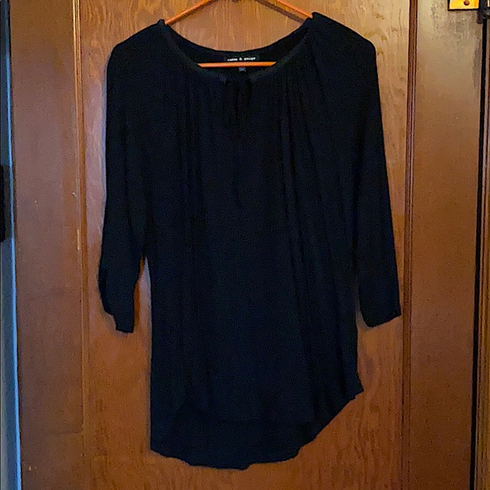 3/4 sleeve black blouse
